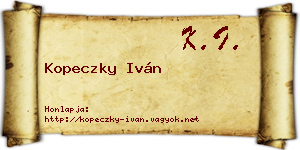 Kopeczky Iván névjegykártya