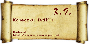 Kopeczky Iván névjegykártya