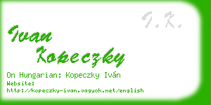 ivan kopeczky business card